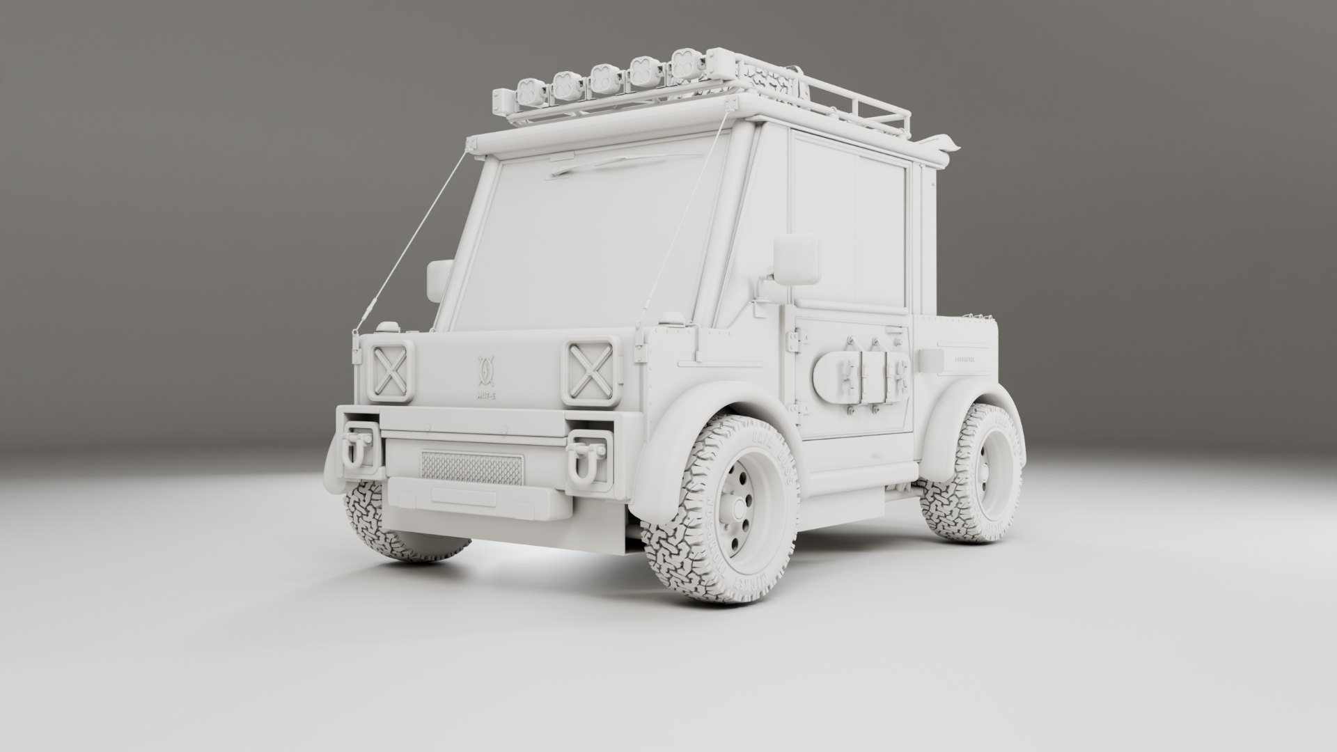 A grey clay render of the Equinoxia model