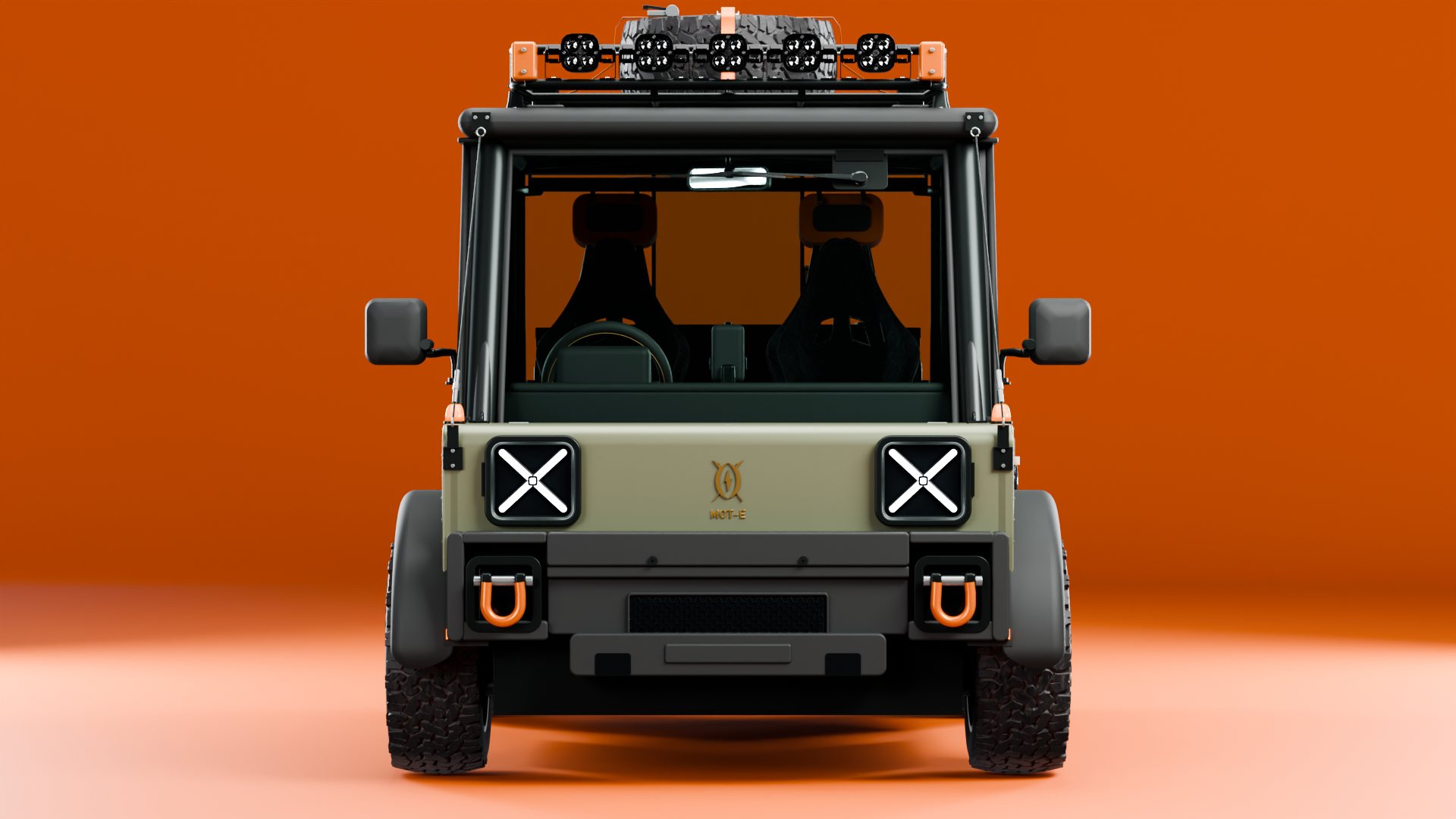 Face-on view showing the X headlamps